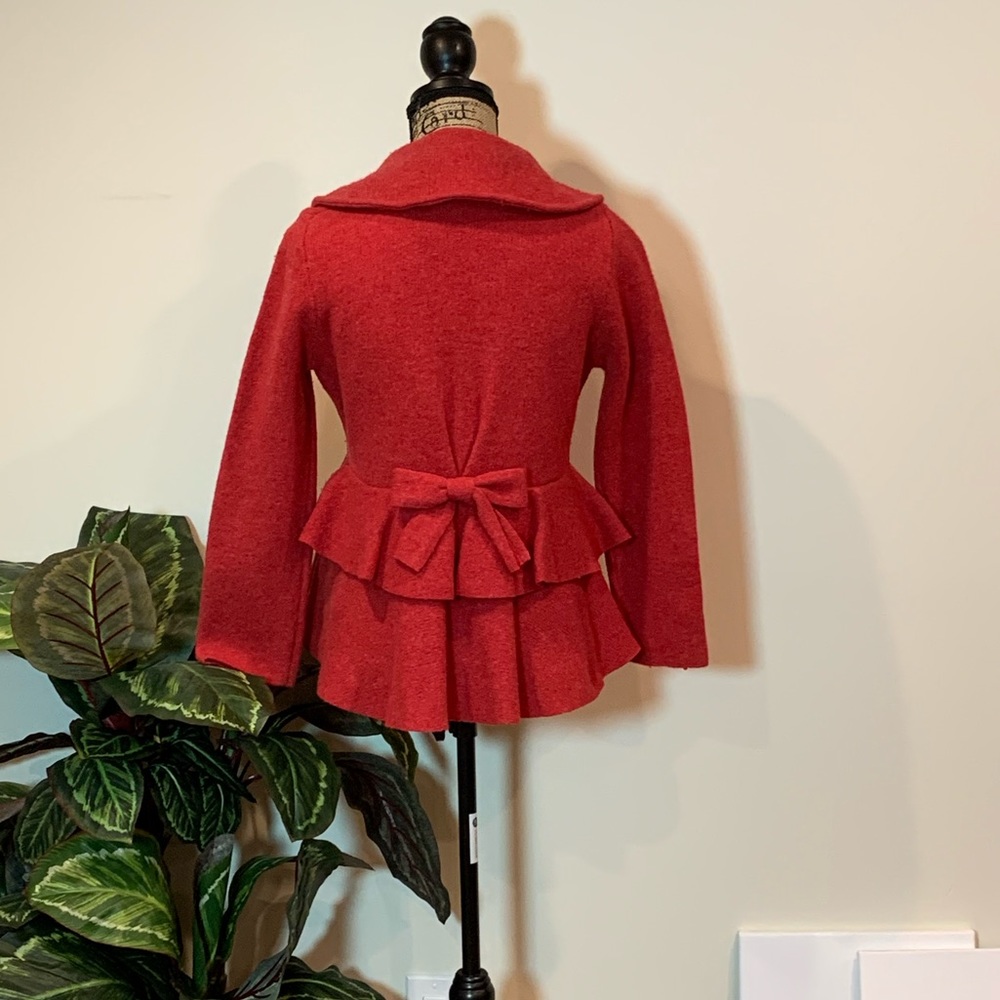 Anthropologie Red Red Rose Sweatercoat - Picture 7 of 9